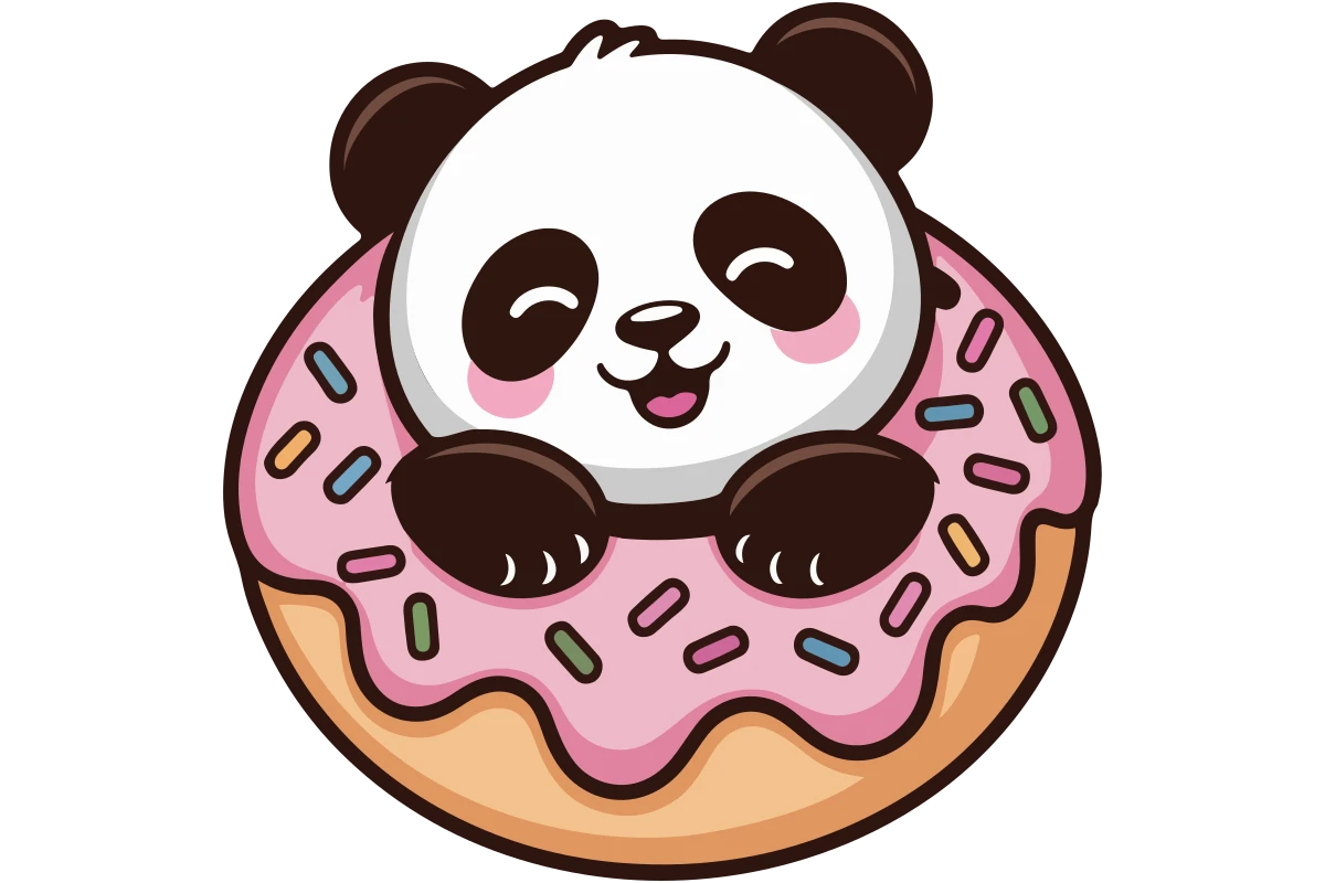 Cute Panda Donut Mascot for Bakery Business