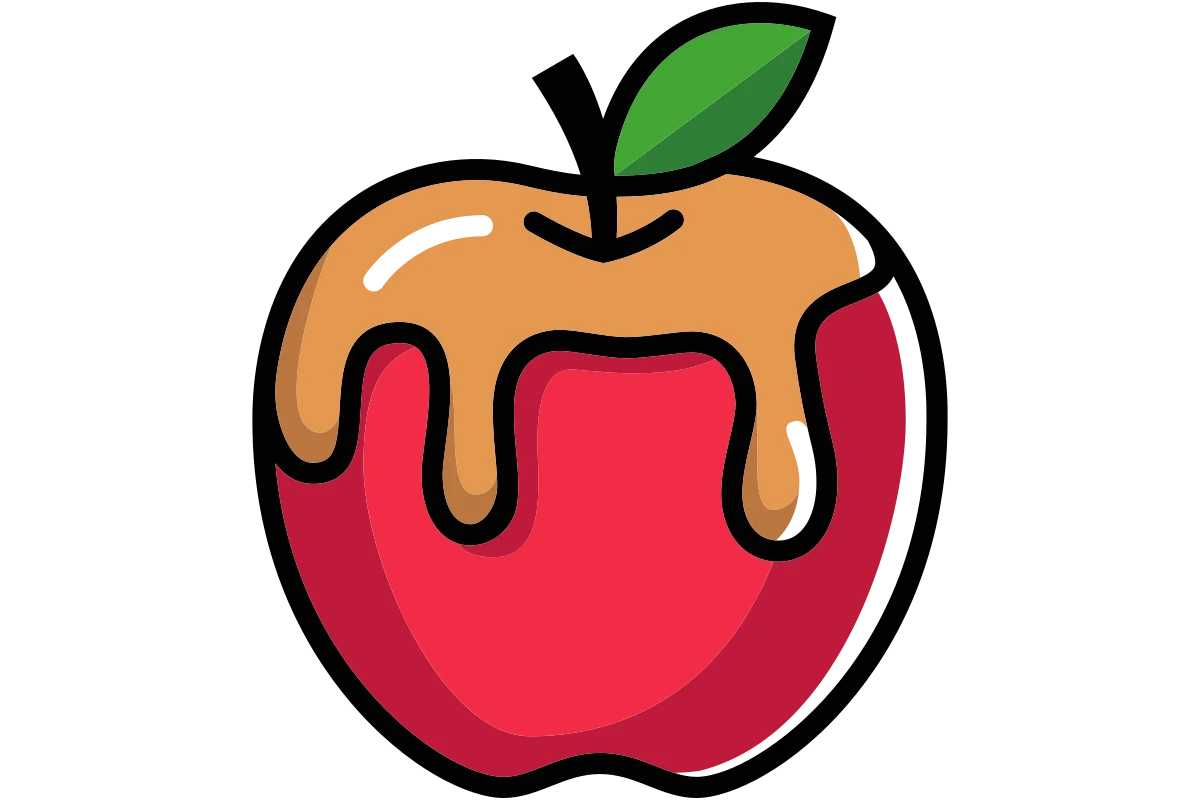 Delicious Honey Dripped Apple Illustration for Bakery