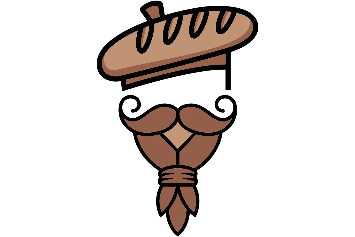 Charming Bakery Mascot with Chef Hat and Mustache