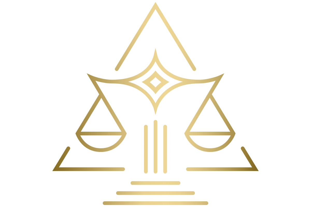 Elegant Gold Scales of Justice Symbol for Law Firm
