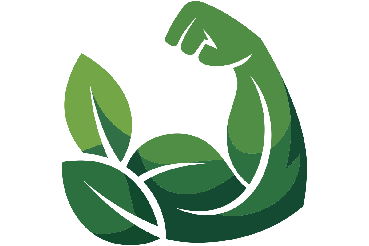 Strong Eco-Friendly Landscaping Muscle Logo