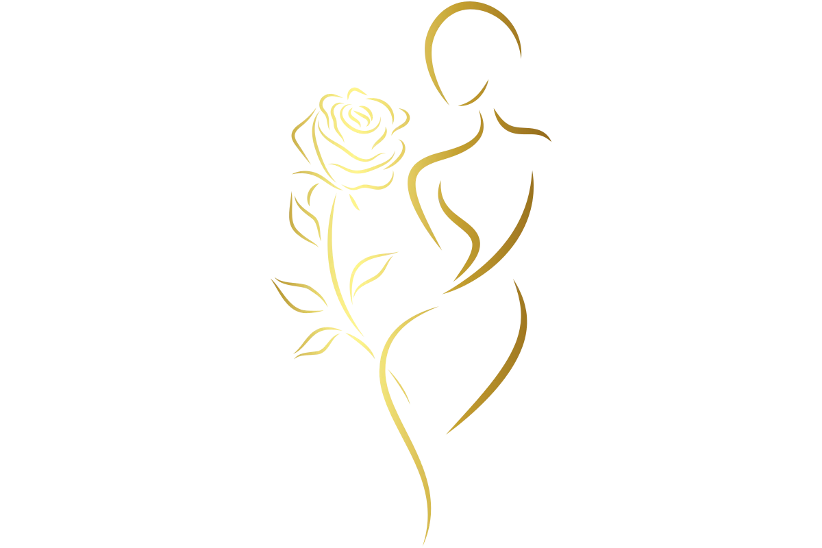 Elegant Beauty Salon Logo with Rose and Silhouette