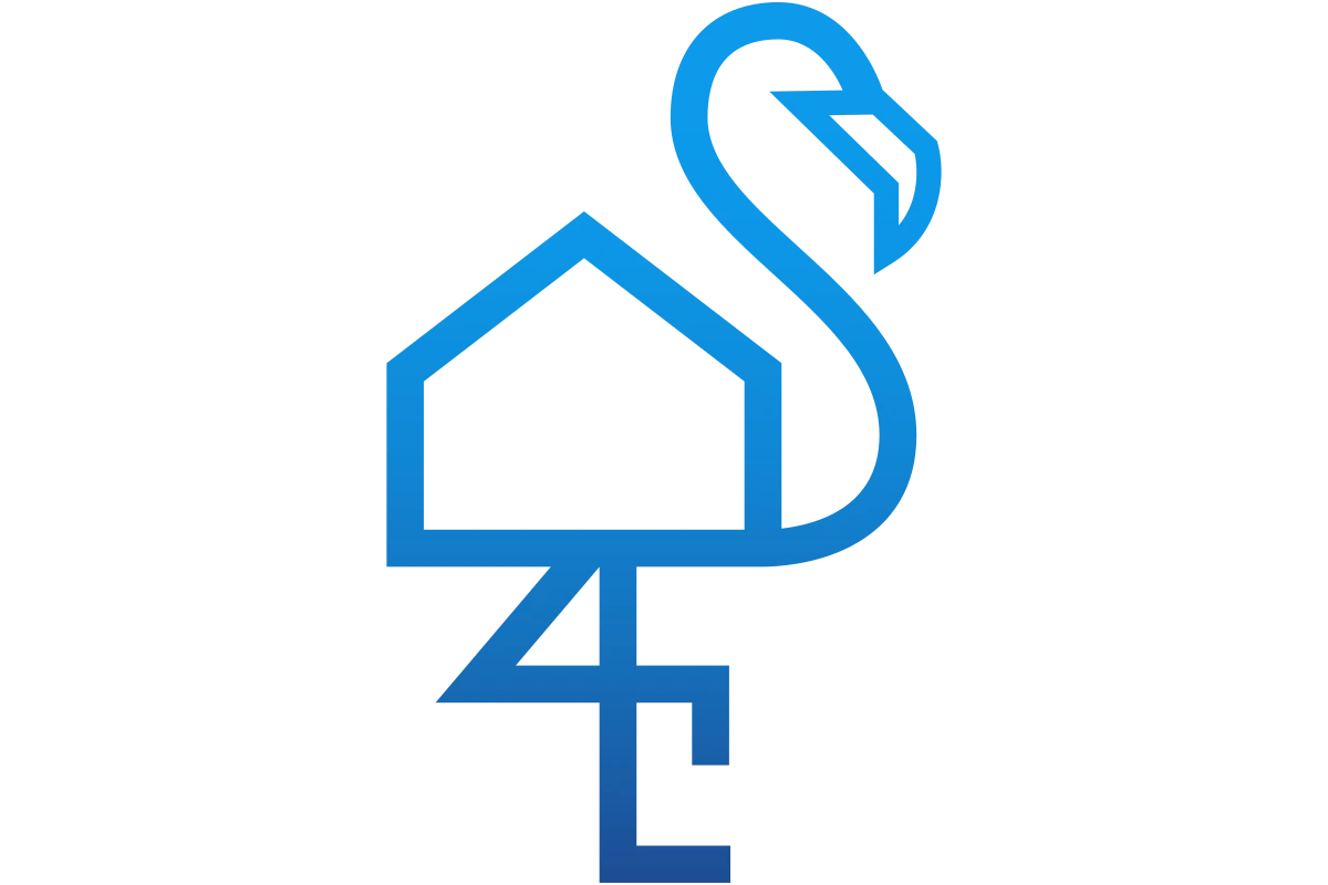 Luxurious Real Estate with Stylish Flamingo Icon