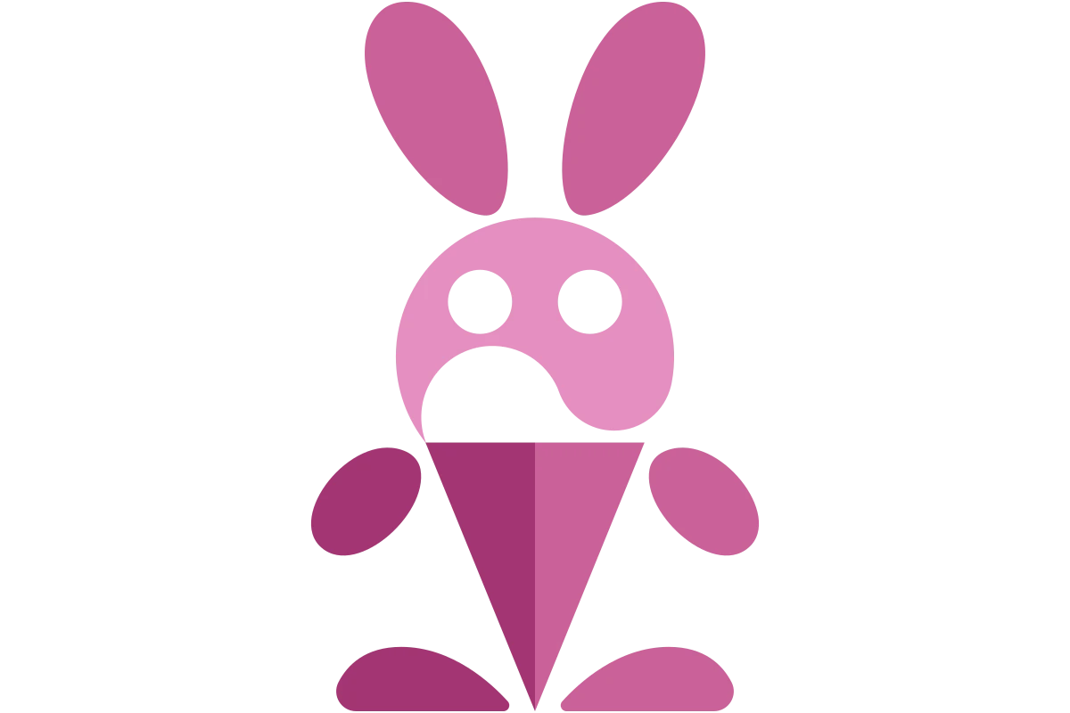 Cute Rabbit Ice Cream Mascot for Bakery Treats