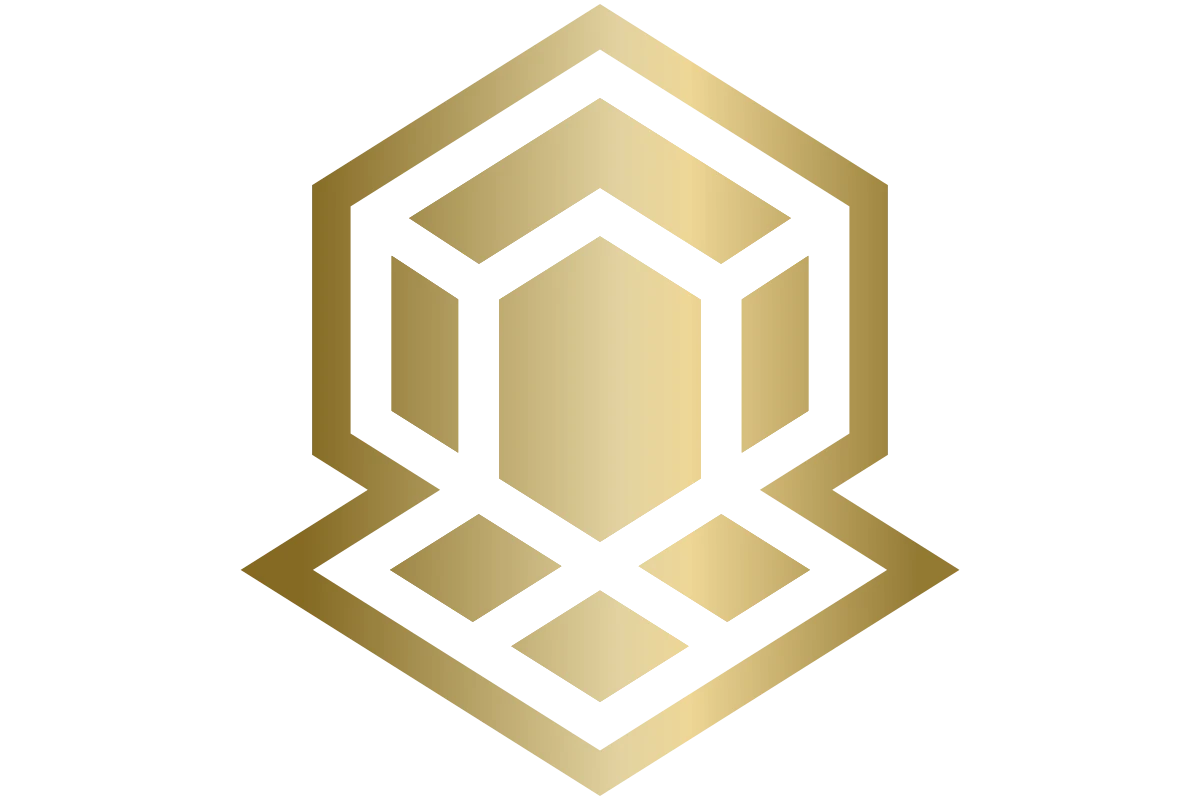 Elegant Gold Hexagonal 3D Cube Abstract Design