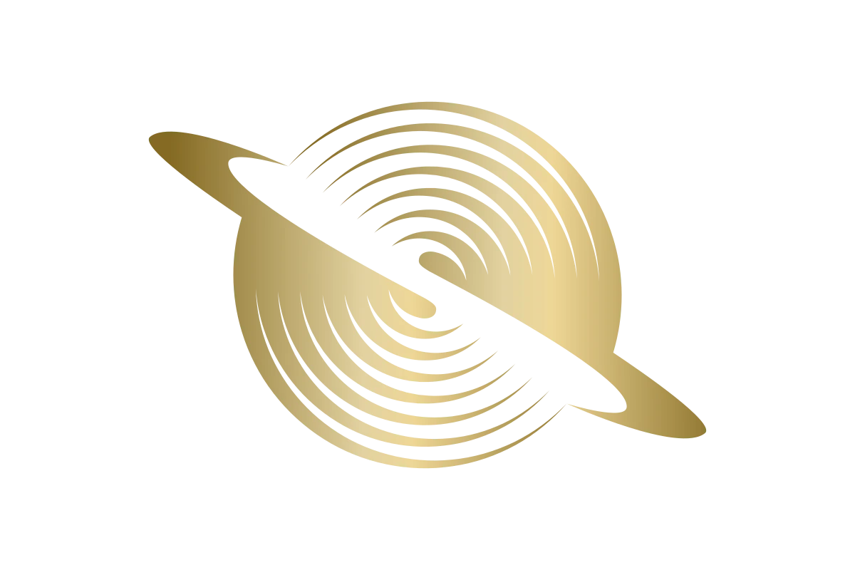 Modern Abstract Gold Sphere with Dynamic Rings
