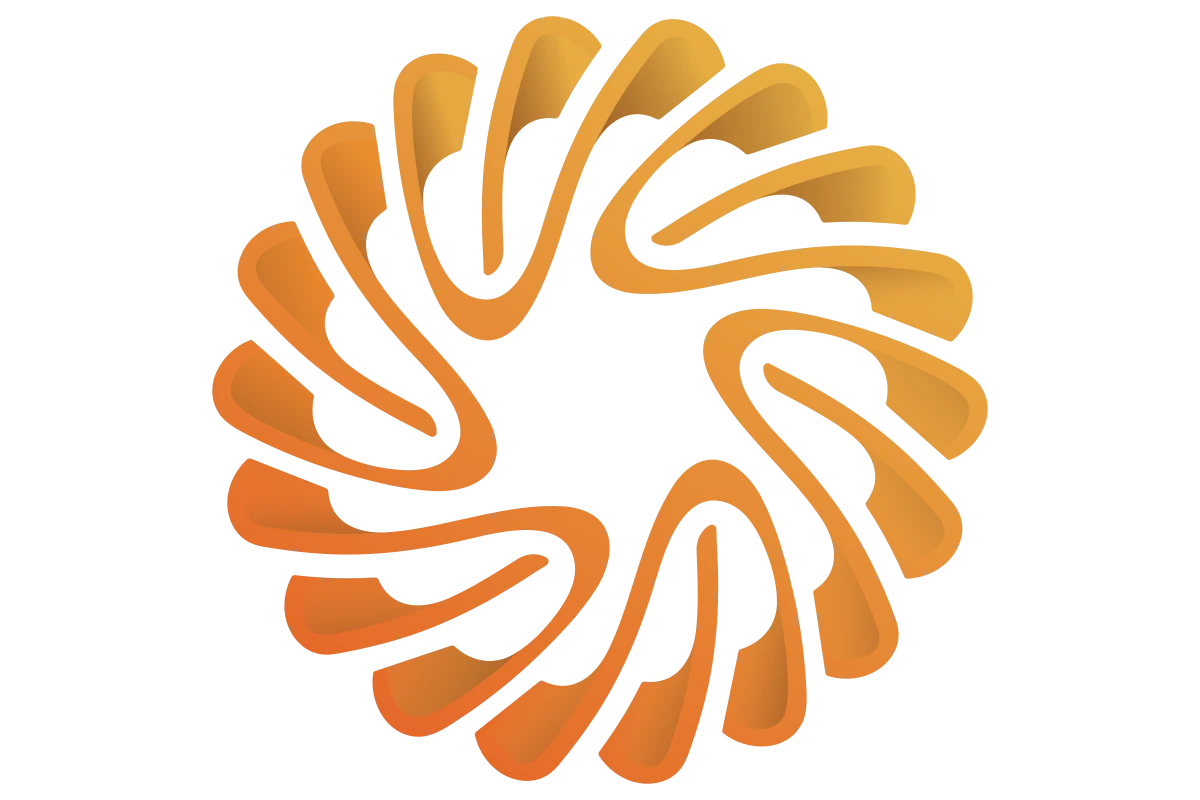 Dynamic Orange Spiral - Modern Abstract Technology Element