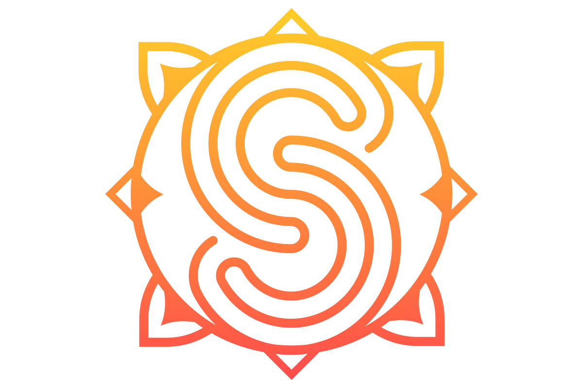 Modern Abstract Yoga Symbol for Mindfulness and Balance