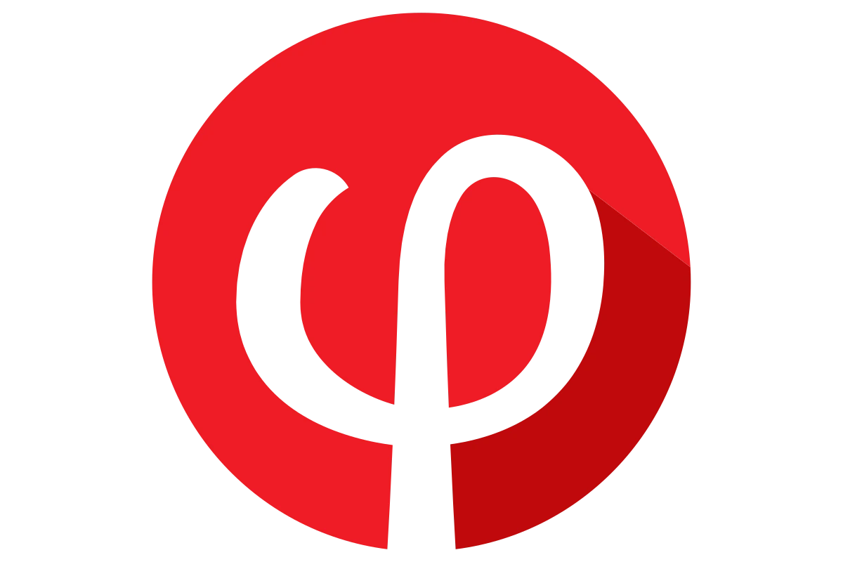 Modern Technology Symbol in Red Circle - Clean Design