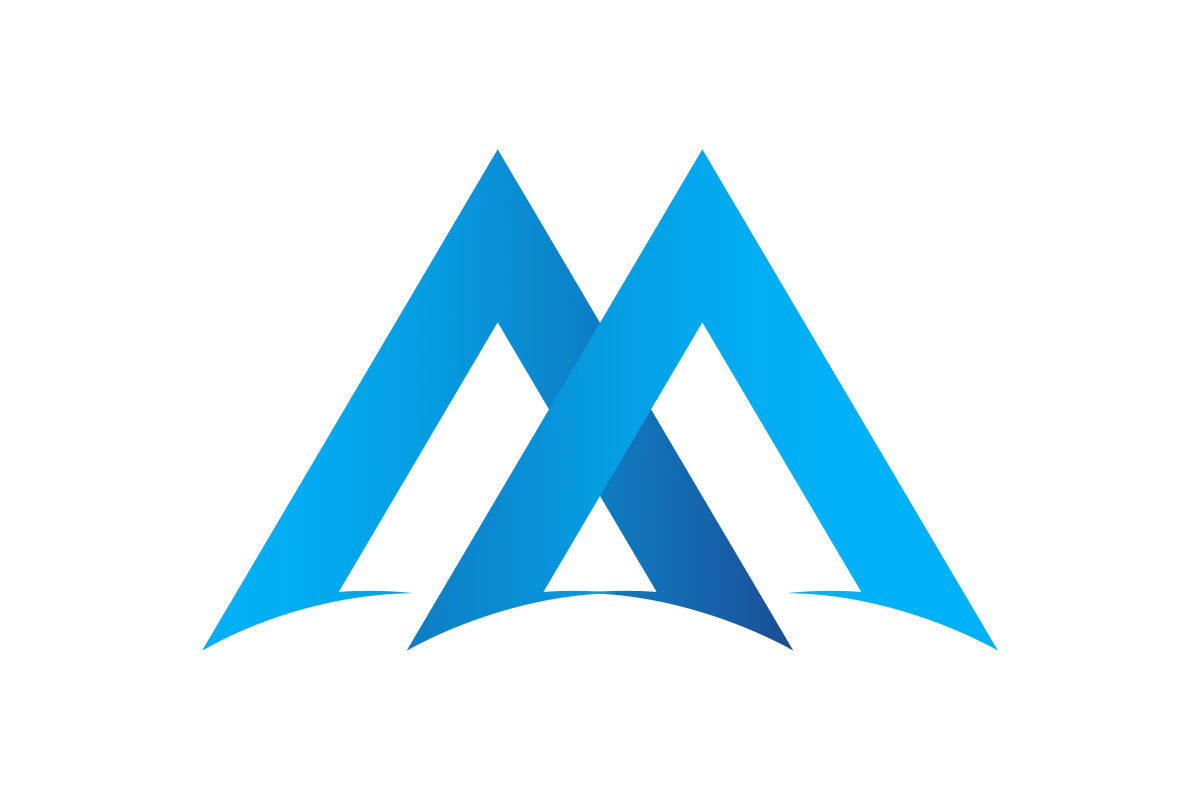 Modern Abstract Mountain Logo with Blue Gradient