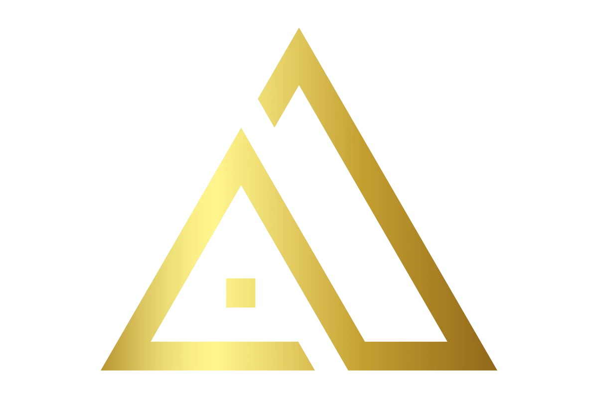Innovative Architectural Symbol in Golden Geometric Design