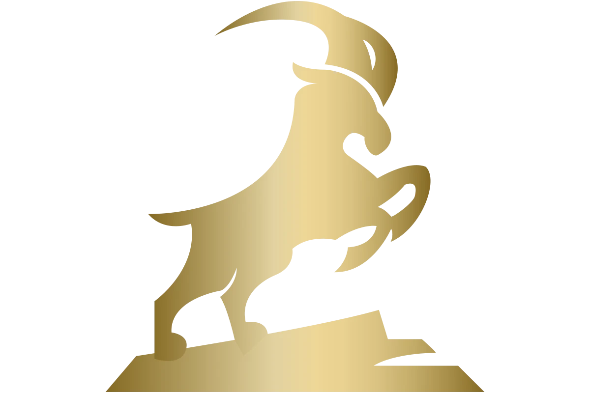 Elegant Gold Goat Symbol for Strength and Power