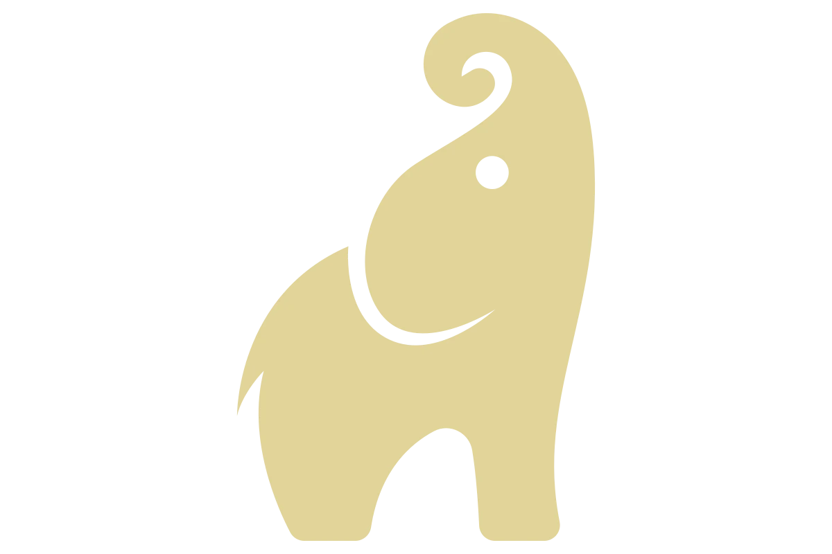 Minimalist Elephant Icon for Friendly Nature Themes