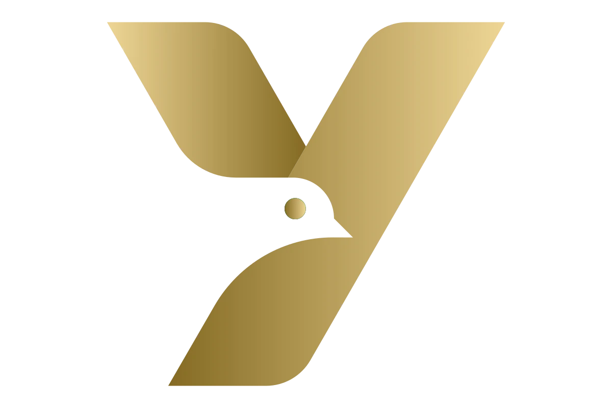 Elegant Bird Logo Design in Gold