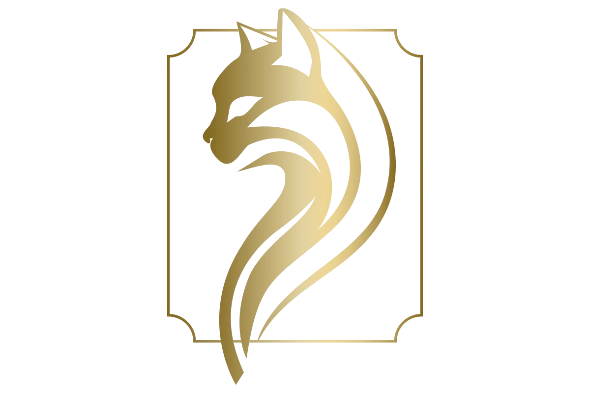 Elegant Fox Silhouette in Gold for Luxury Branding
