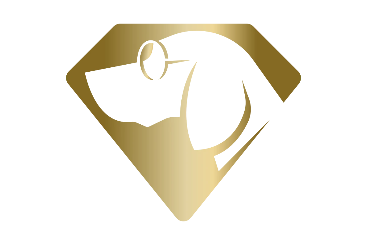 Heroic Dog Logo: Loyal Companion Symbol in Gold
