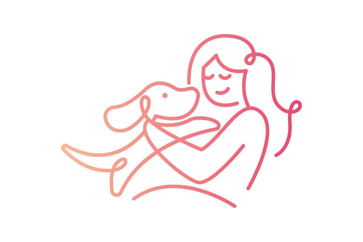 Joyful Woman with Dog: Affectionate Pet Connection