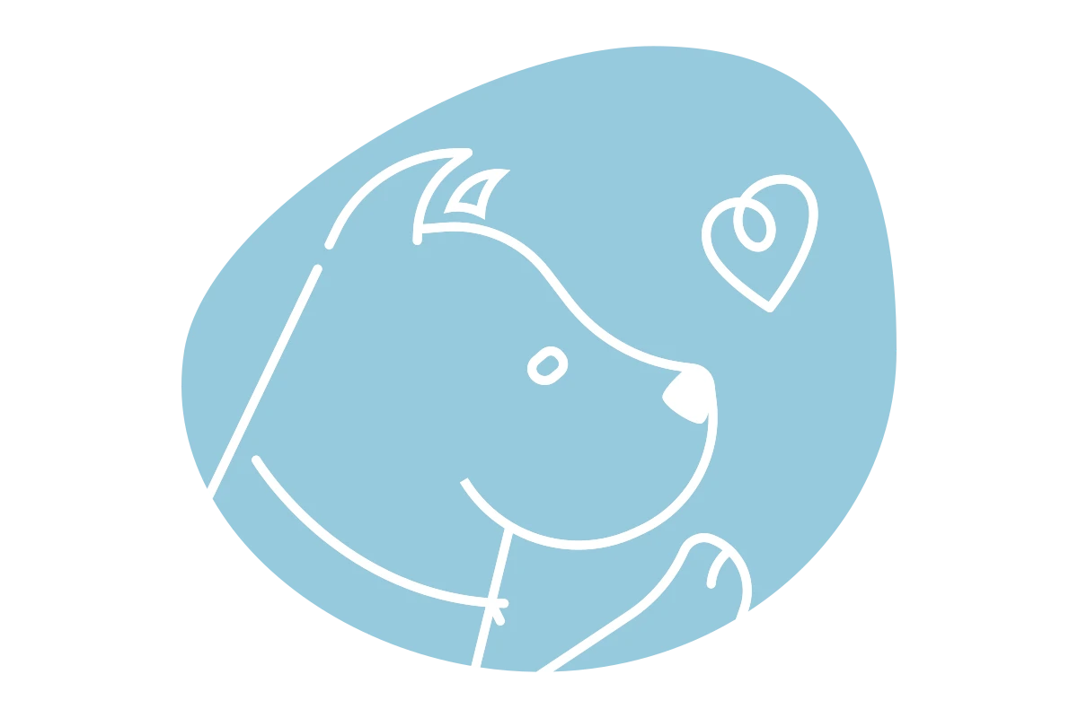 Minimalist Dog Illustration with Heart for Pet Services