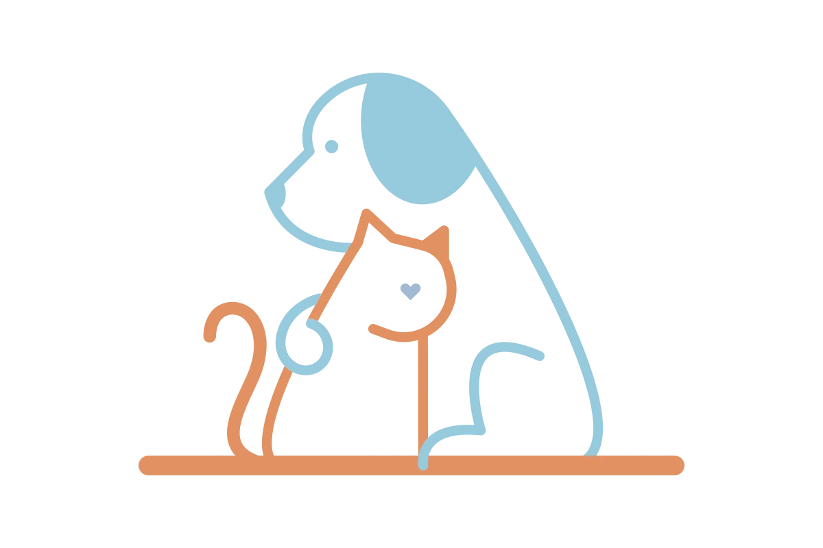 Adorable Dog and Cat Embracing - Pet Love Design