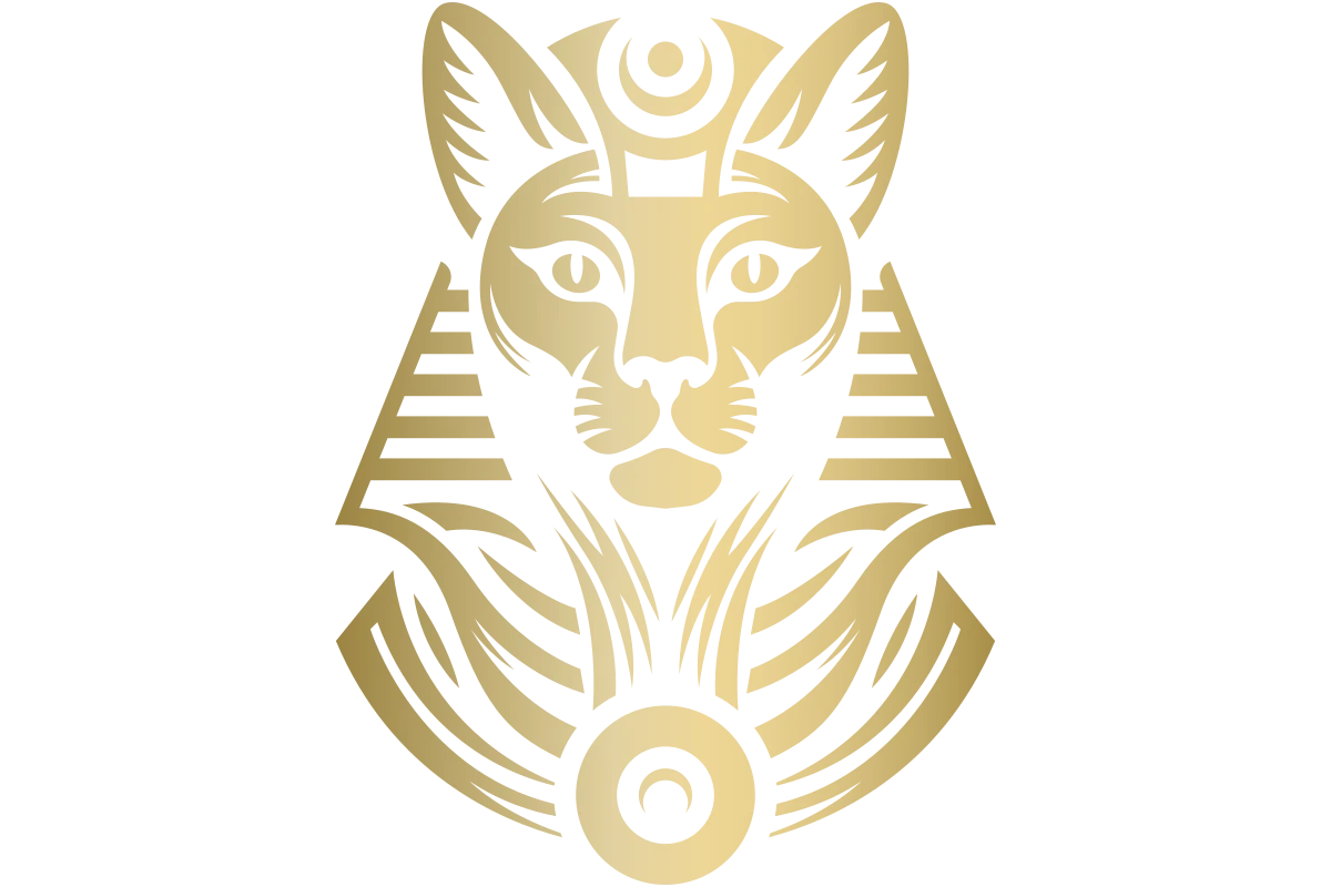 Elegant Egyptian Cat Symbol - Mystical and Regal Design