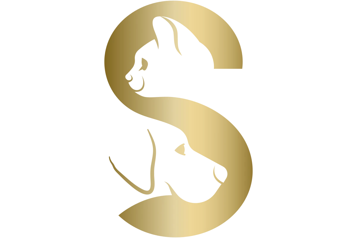 Stylish Pet Care Logo Featuring Cat and Dog Images