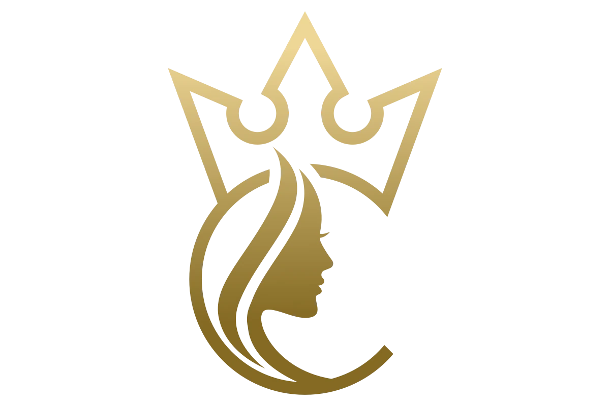 Elegant Beauty Logo with Crown and Profile Design