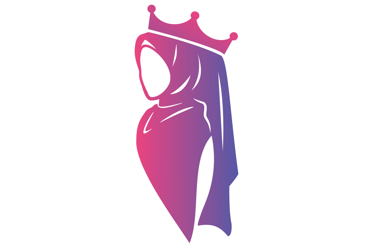Elegant Crowned Hijab Icon: Beauty & Community Emphasis