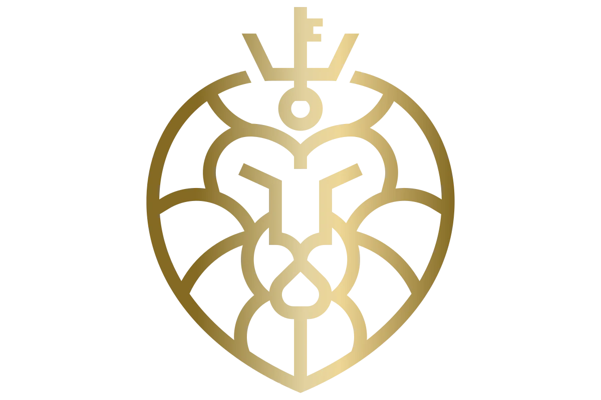 Elegant Lion Key Emblem for Luxury Branding