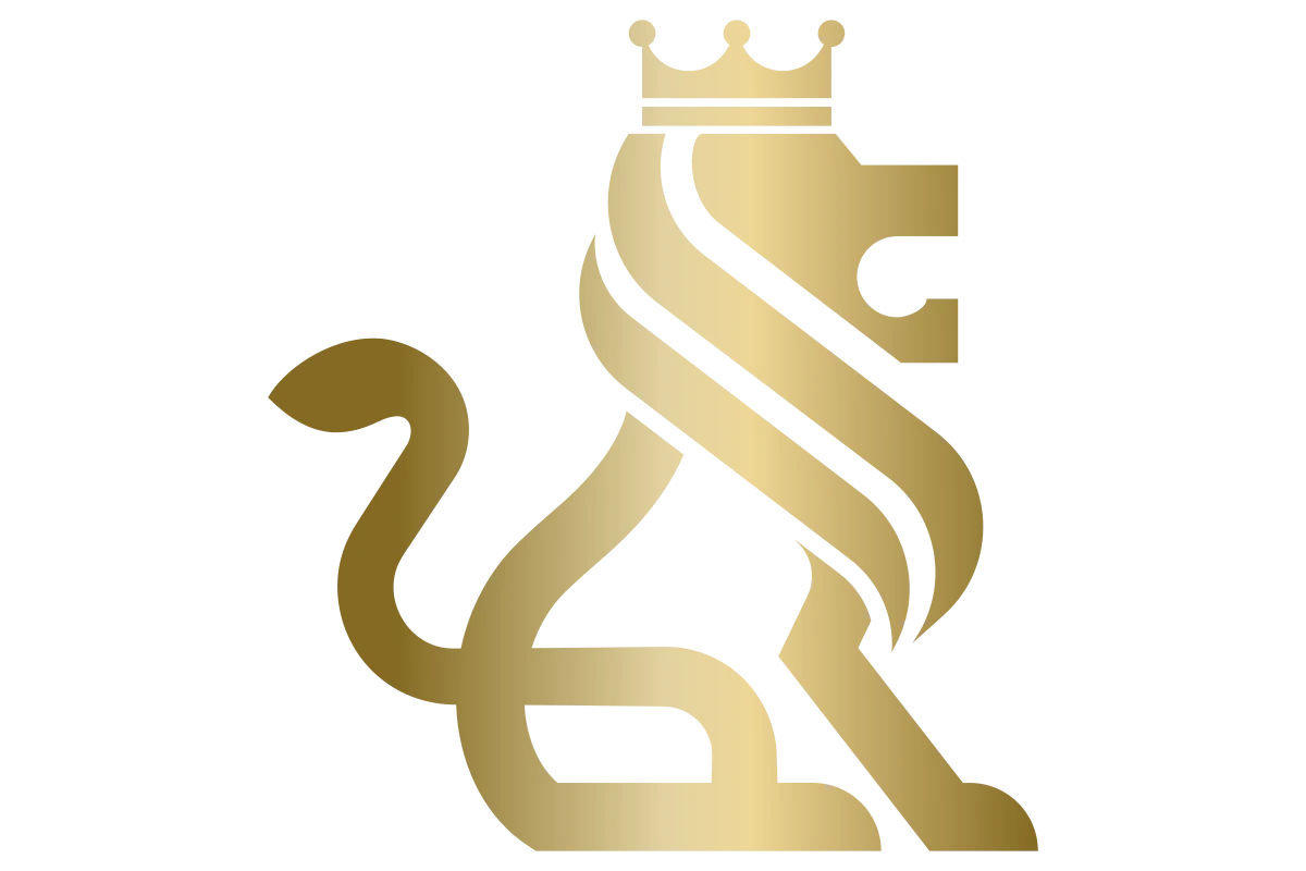 Majestic Lion Icon with Crown - Symbol of Strength