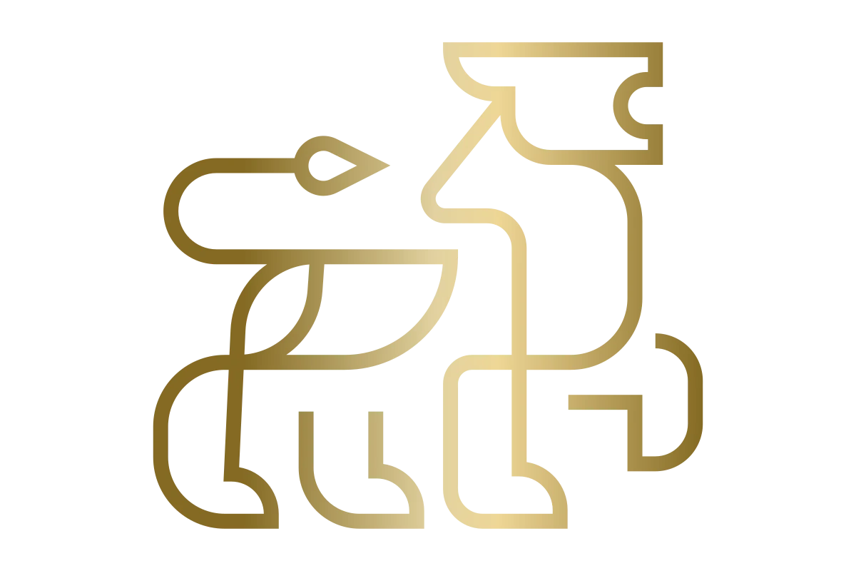 Elegant Lion Symbol in Modern Geometric Style