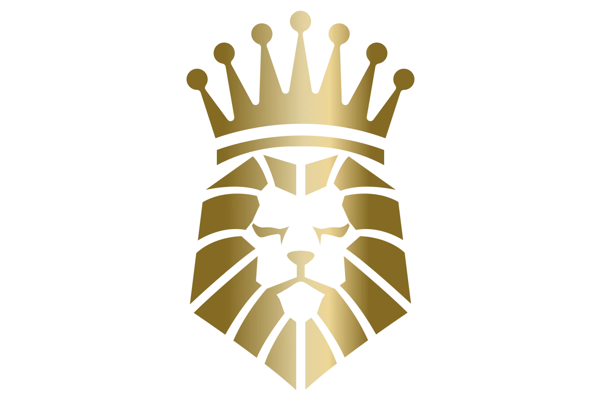 Majestic Lion with Crown - Strength and Royalty Symbol