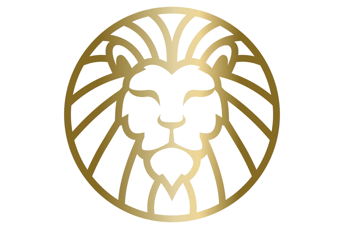 Majestic Golden Lion Emblem for Strength and Power