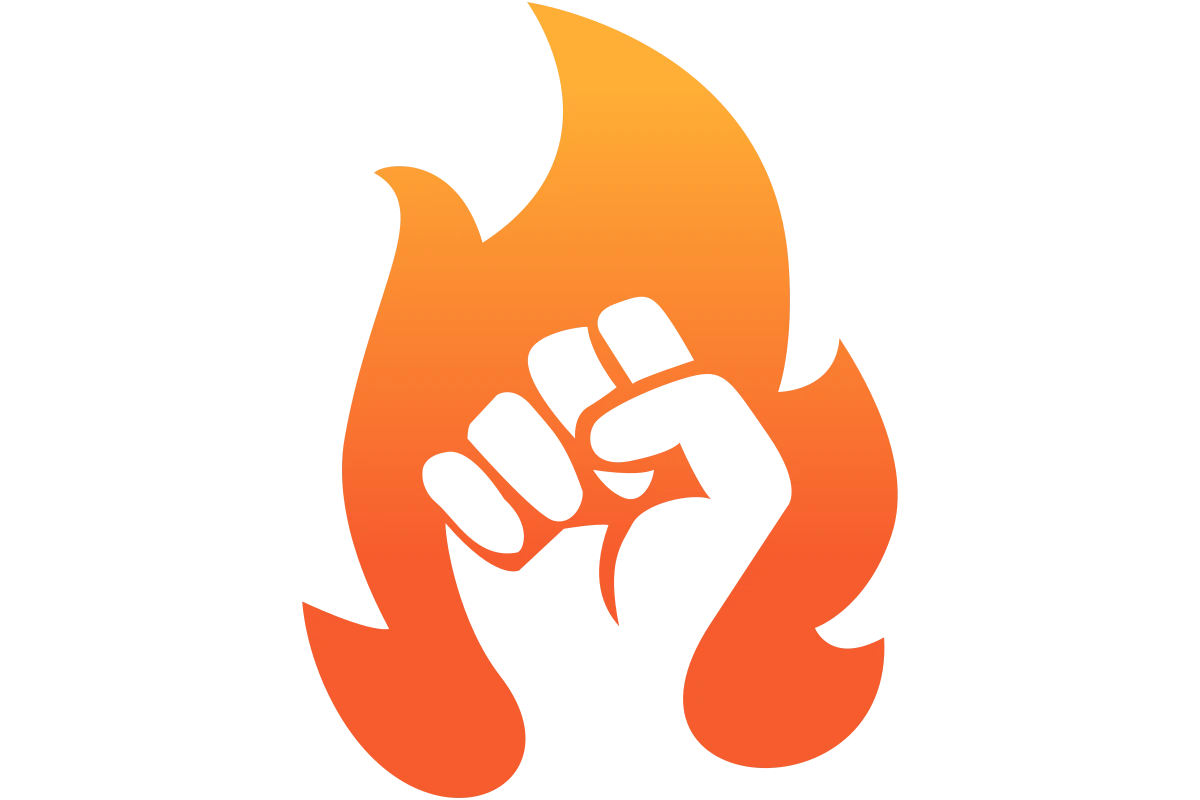 Dynamic Flame Fist Symbol for Strength and Empowerment