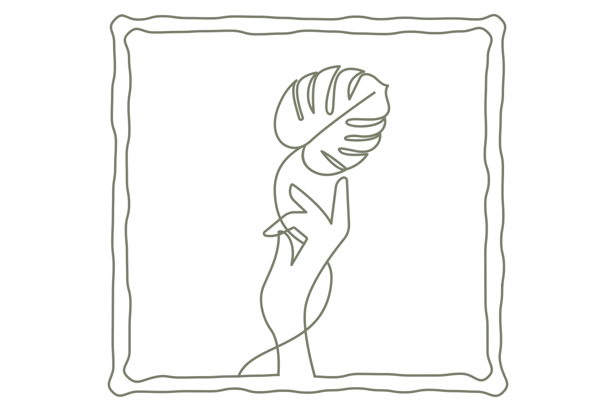 Elegant Hand and Leaf Illustration for Green Landscaping