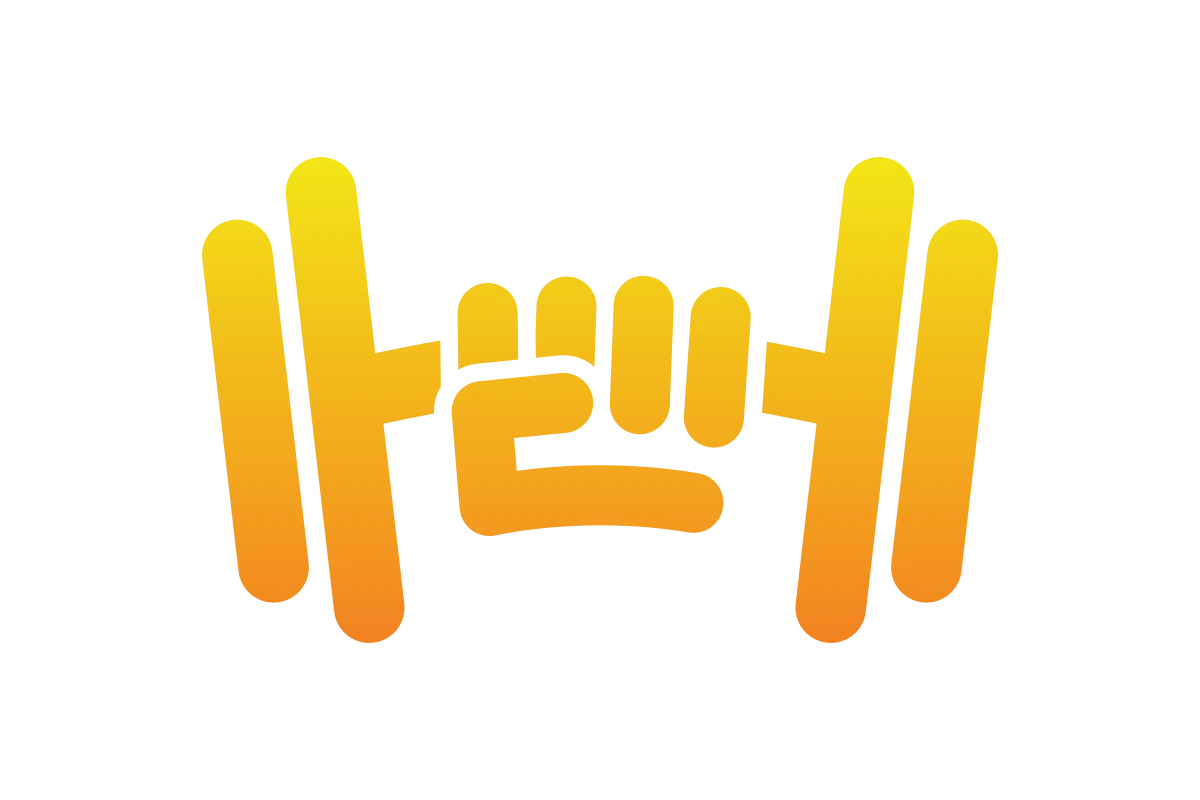 Dynamic Fitness Logo with Weightlifting Symbol