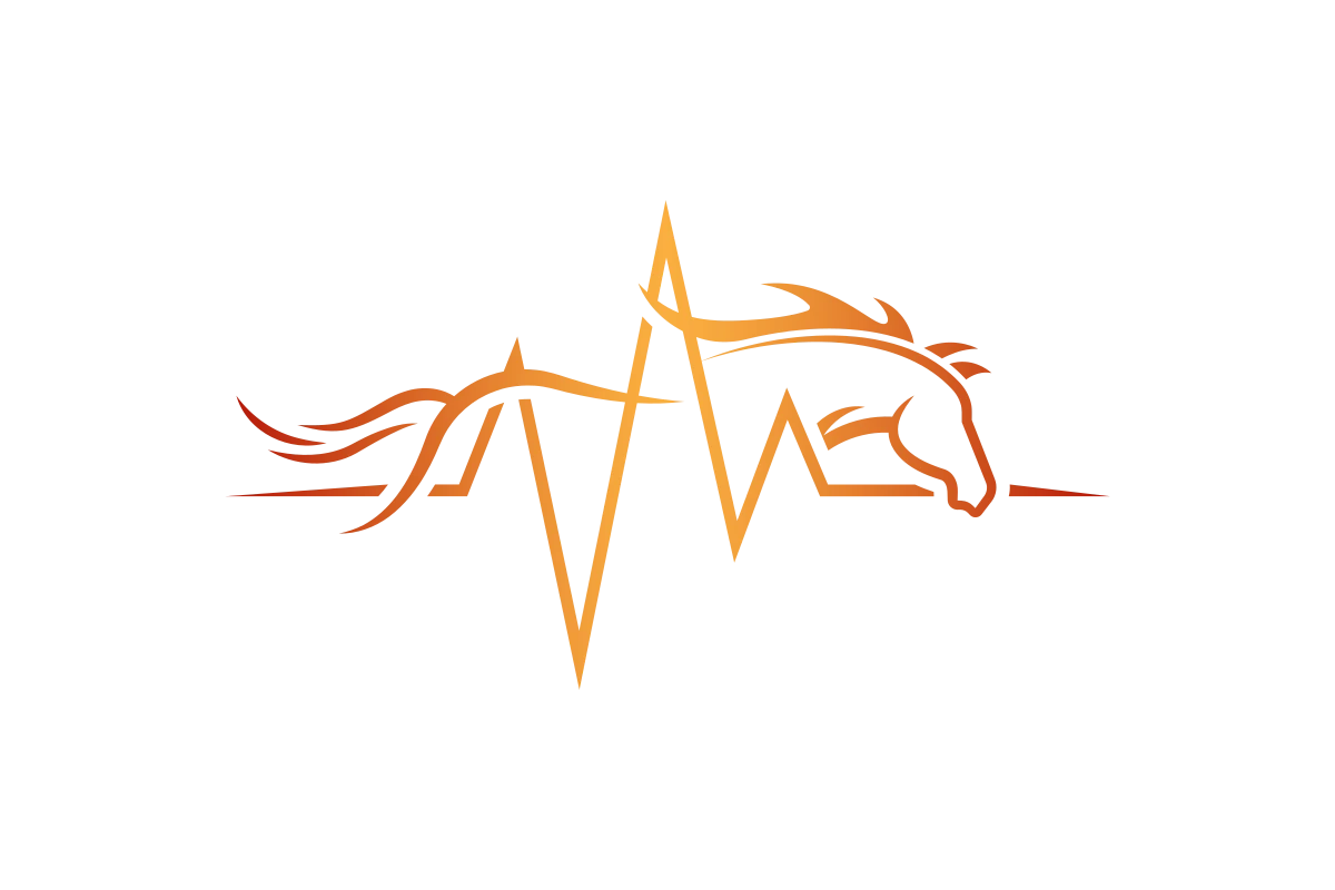 Dynamic Horse Heartbeat Logo for Vitality and Health