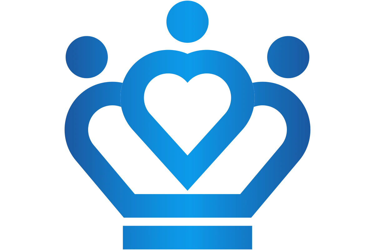 Elegant Royalty Crown Symbol with Heart for Luxury Branding