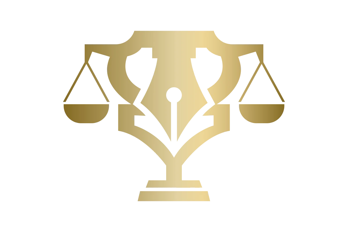Modern Law Firm Logo Featuring Scales and Pen Symbol