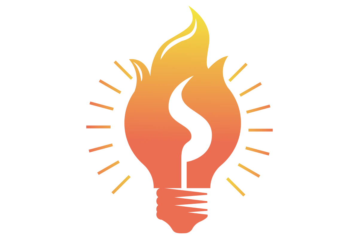 Modern Electrical Innovation Light Bulb Flame Icon