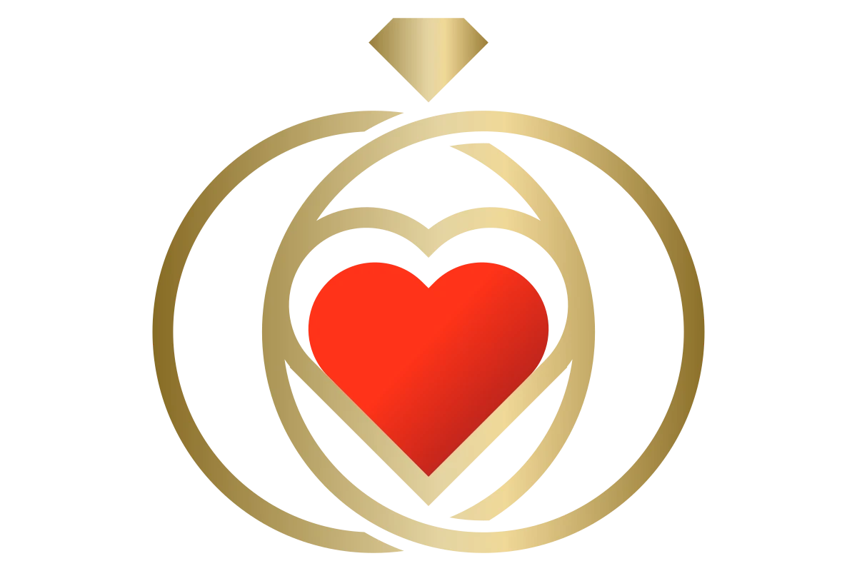 Elegant Heart with Diamond Ring Logo for Jewelry