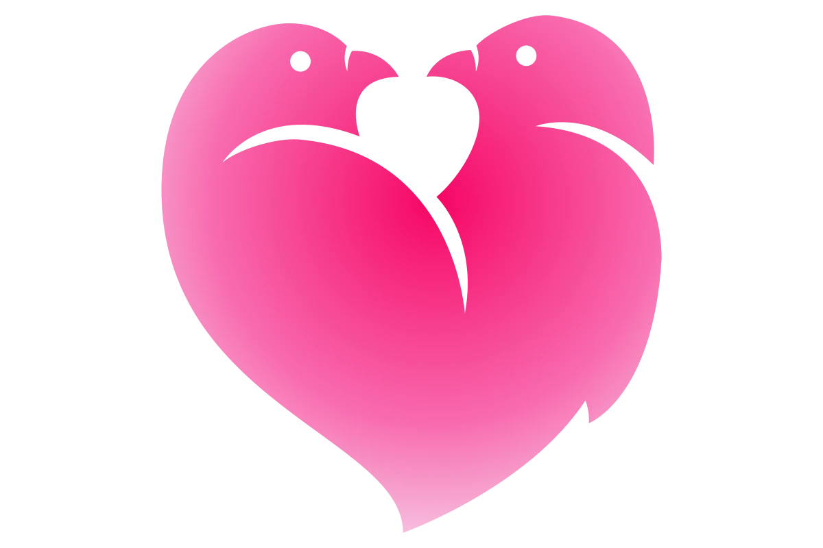 Romantic Heart Doves Symbol for Love and Connection