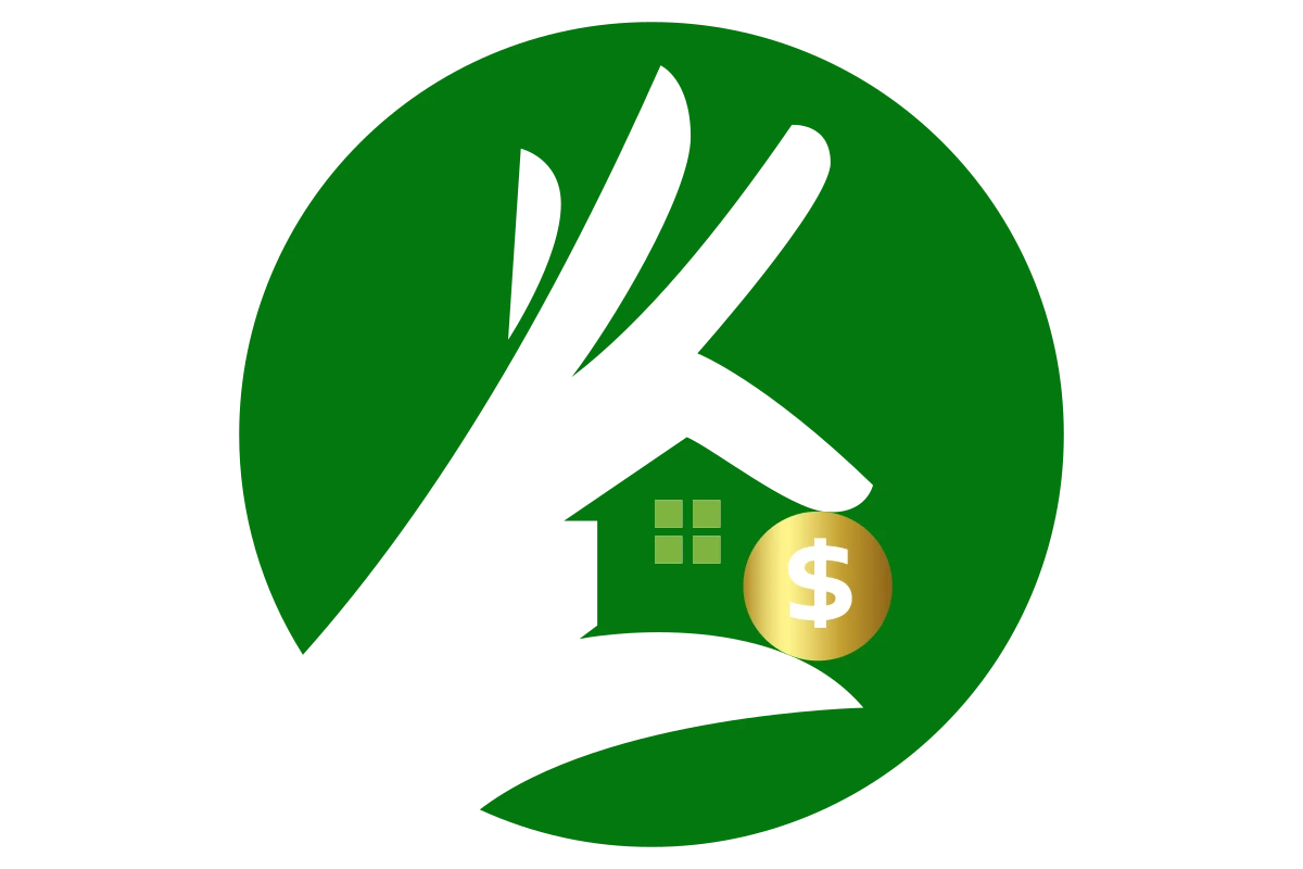 Modern Real Estate Investment Growth Logo with Hand