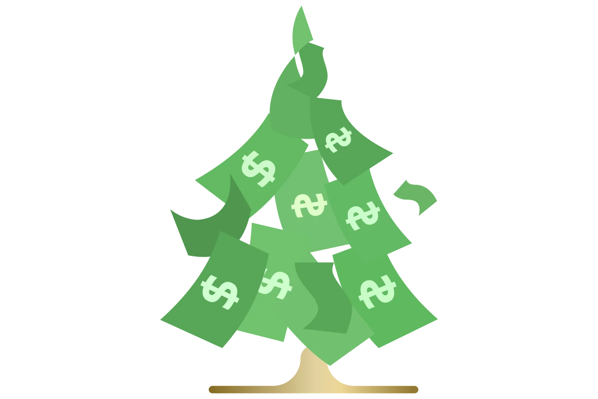 Growth Tree Financial Advisor Logo with Dollar Bills