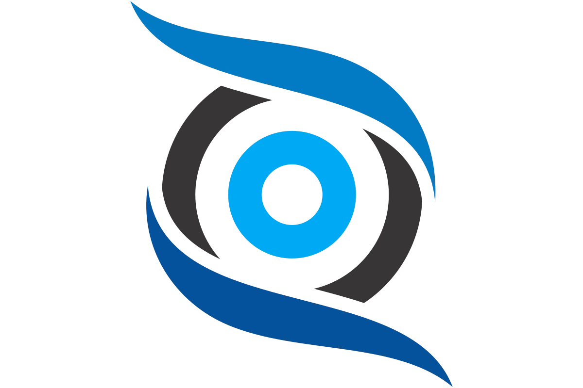 Innovative Technology Eye Symbol in Blue and Black