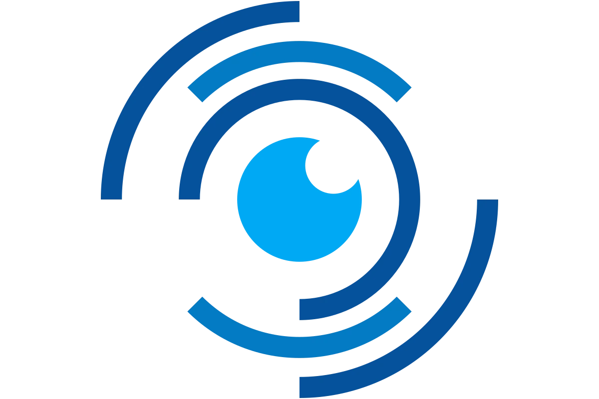 Innovative Abstract Technology Eye Symbol in Blue