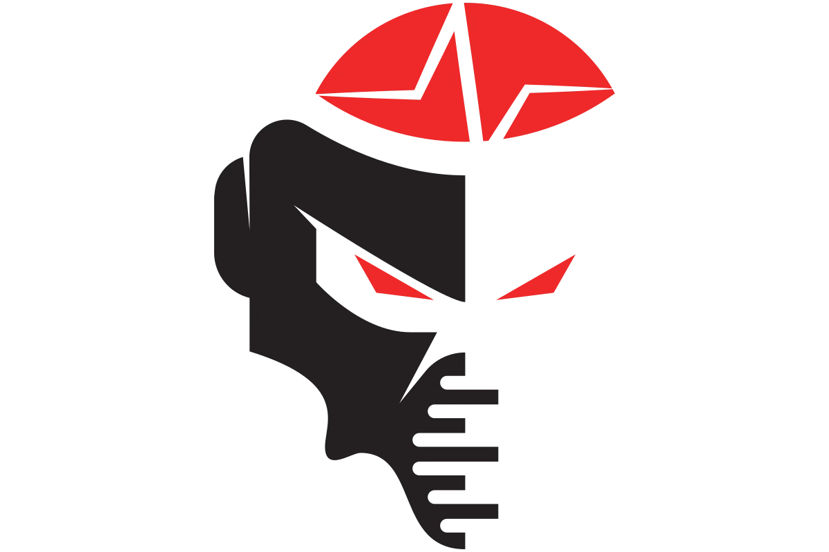 Dynamic Fitness Logo with Skull and Brain Motif