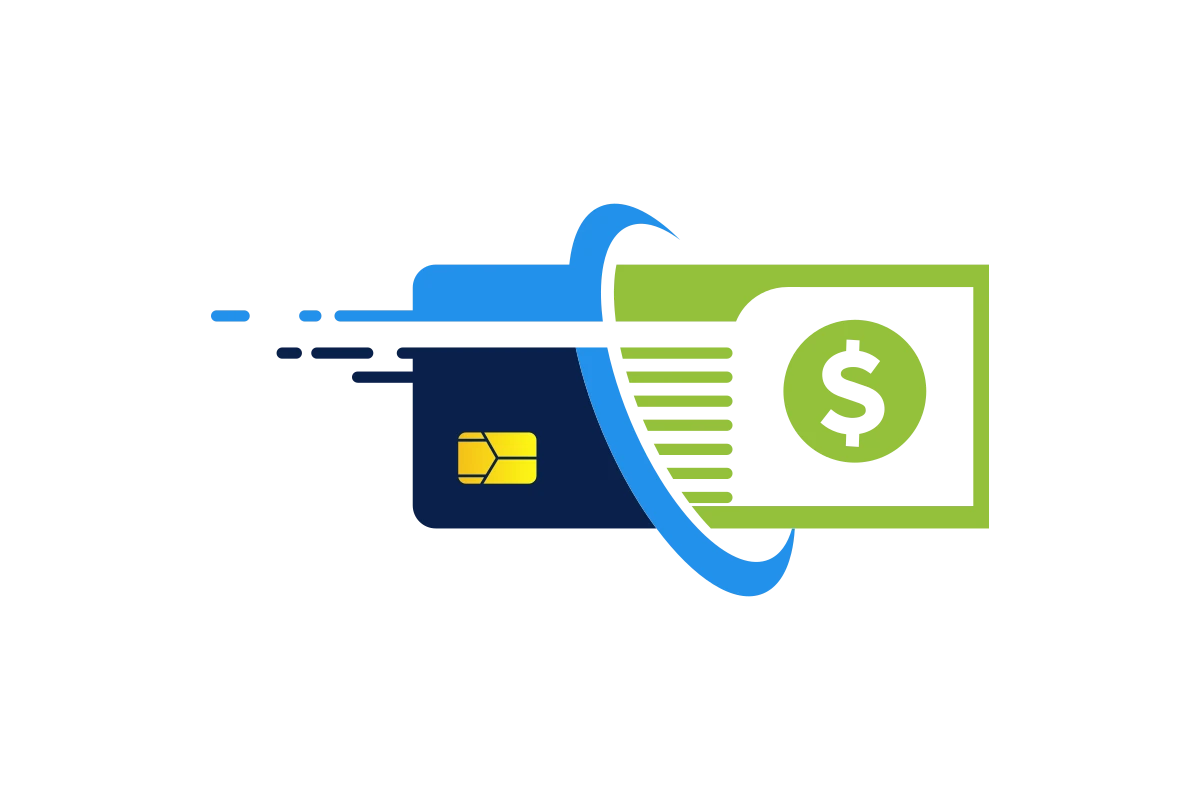 Modern Financial Services Logo Featuring Fast Payment Solutions