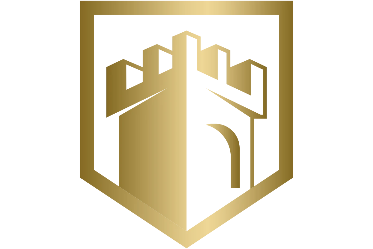 Elegant Golden Fortress Emblem for Architecture Sector