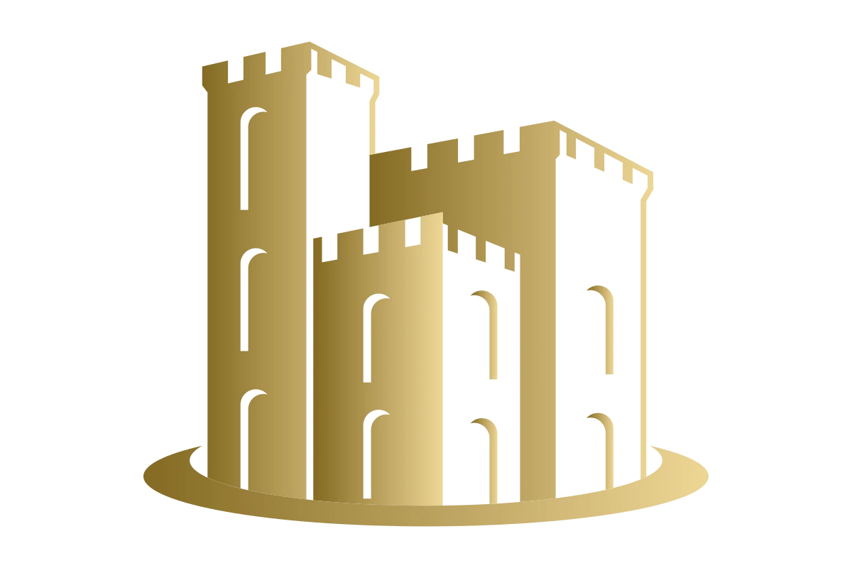 Elegant Golden Castle Icon for Architecture Services
