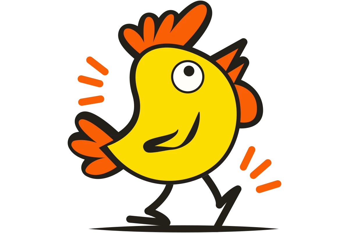 Playful Chicken Mascot for Food Services